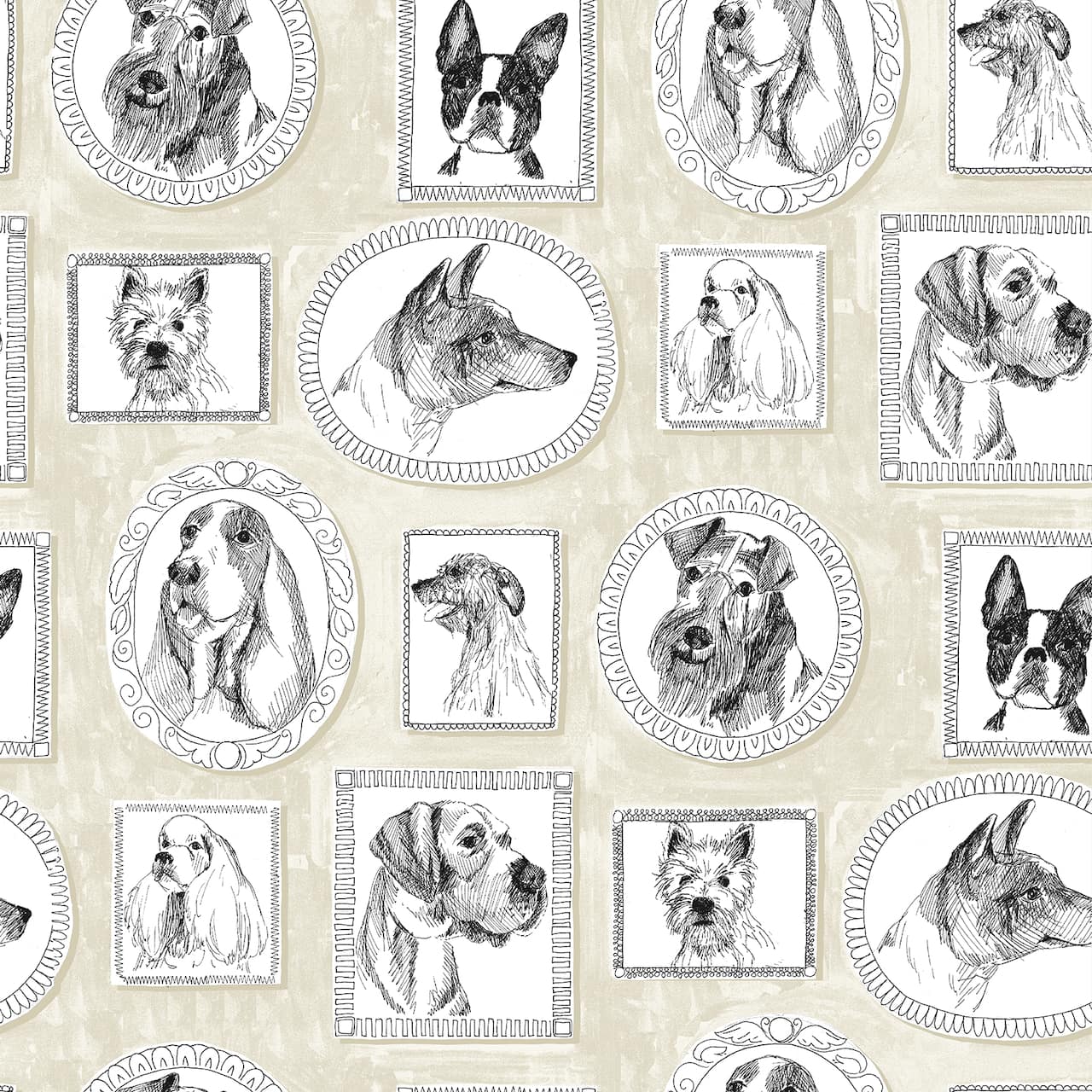 Surface Style Pup Portraits Peel & Stick Wallpaper
